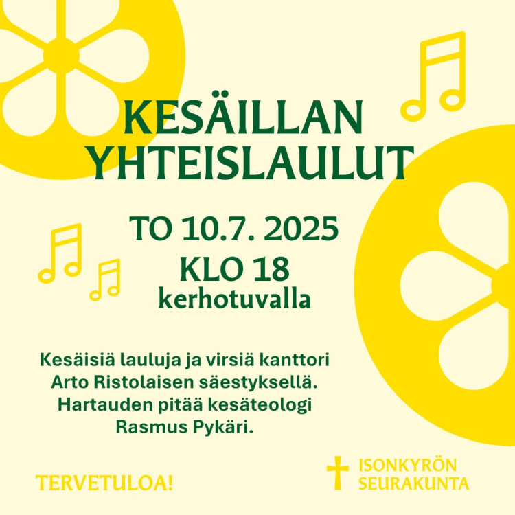 Kesäillan yhteislaulut Kesäillan yhteislaulut mainos