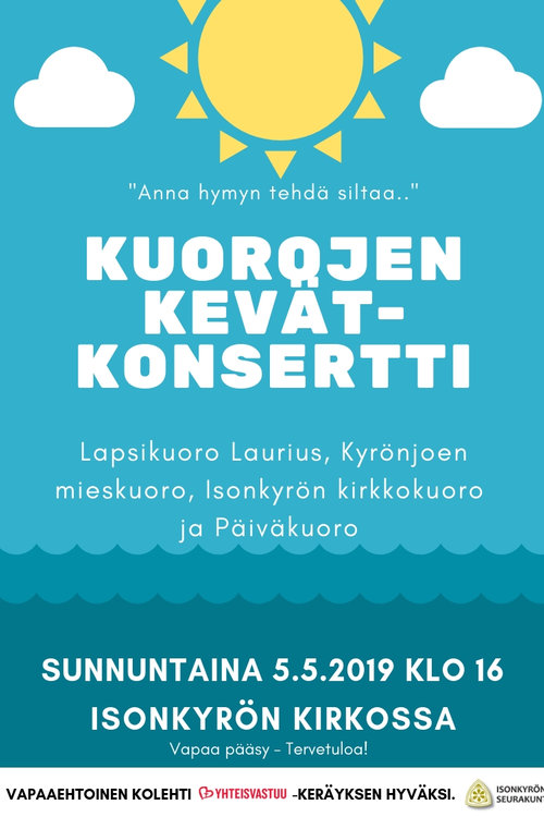 Kuorojen ja ukulele-orkesterin Kevätkonsertti Yhteisvastuun hyväksi Kuorojen ja ukulele-orkesterin Kevätkonsertti Yhteisvastuun hyväksi