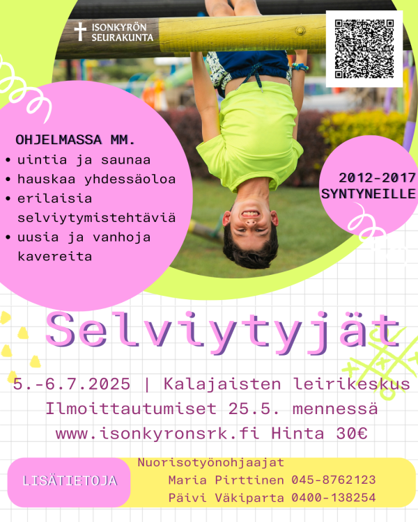 Lastenleiri Kalajaisissa Selviytyjät 5.-6.7.